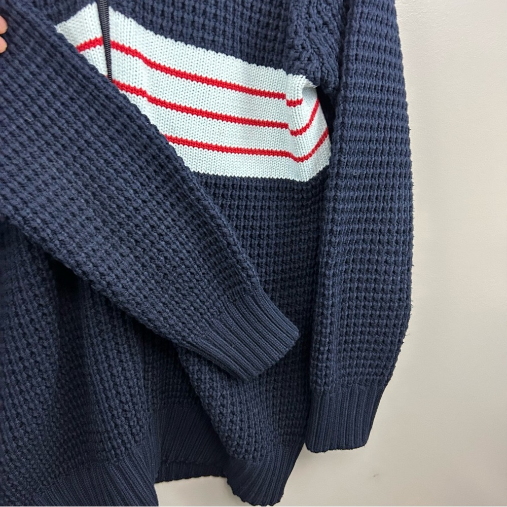 Bokura Jeans Argentina Navy Blue Wool Blend Knit Zip-Up Sweater Size Medium - Picture 7 of 12